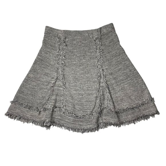 Nic + Zoe Women's Skirt Sz S  Gray Fringe Knit A-Line Women's Cotton Blend Stret - Picture 11 of 11